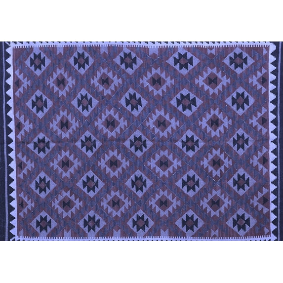 Ahgly Company Indoor Rectangle Oriental Blue Traditional Area Rugs, 3' x 5'