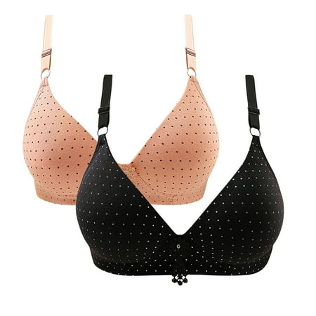 Tnhcen Womens Bras 2pcs Woman s Embroidered Glossy Comfortable Breathable Bra Underwear No Rims Shapewear Underwear Christmas Gifts Cute Lingerie