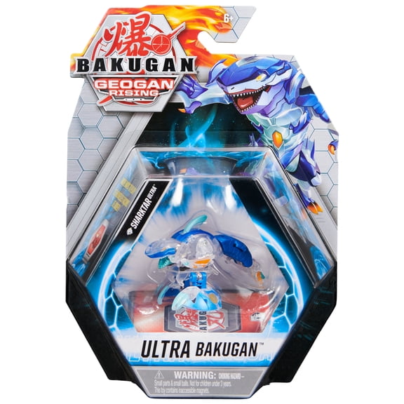 Bakugan Ultra, Diamond Sharktar, 3-inch Tall Geogan Rising Collectible Action Figure and Trading Card