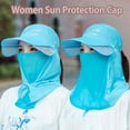 thumbnail image 2 of New  Breathable Protective Shield Summer Sunscreen Ice Silk Cap Women Sun Protection Cap Full Face Mask Outdoor Sports Hat NAVY, 2 of 8