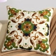 thumbnail image 1 of Ethnic Style Embroidery Throw Pillow Cover 17.7" Square Zip Pillowslip Pillowcase (Inner Not Included), 1 of 4