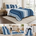 thumbnail image 6 of Full Quilt Set 78''x90'', Navy Blue Ombre Stripe Lightweight Summer Bedspread Coverlet Set with 2 Pillow Shams, Farmhouse Simple Striped Breathable All Season Quilt Bedding for Bedroom/Guest Room, 6 of 9