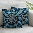 thumbnail image 3 of ONETECH  Boho Mandala Peacock Pillow Cases Floral Paisley Pattern Printed Pillowcases Indian Hippie Themed Square Bedclothes, 3 of 5