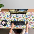 thumbnail image 4 of Long Mouse Pads for Desk,Colorful Cartoon Dinosaurs Landscape Desk Mats on Top Of Desks, Desk Mouse Pad Extra Large with 3mm Non-Slip Base and Stitched Edge for Gaming,Work,Home 47.3"x23.6", 4 of 5