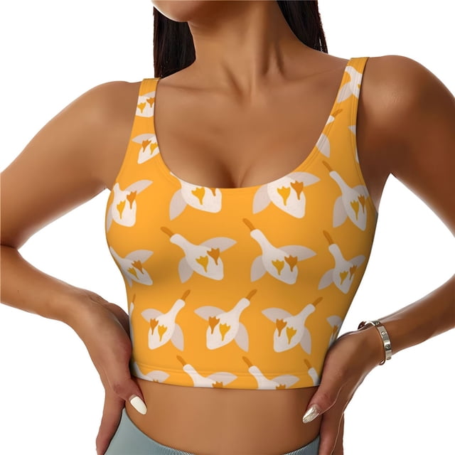 Balery Flying Ducks Sujetadores deportivos con espalda cruzada para mujer, acolchados, sin costuras, de alto impacto, ideales para yoga, gimnasio, entrenamiento y fitness.-X-Large