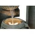 thumbnail image 4 of Hi-Line Gift 4 Tiers Modern Cascading Outdoor Water Fountain with Warm White LEDS, Gray, 4 of 5