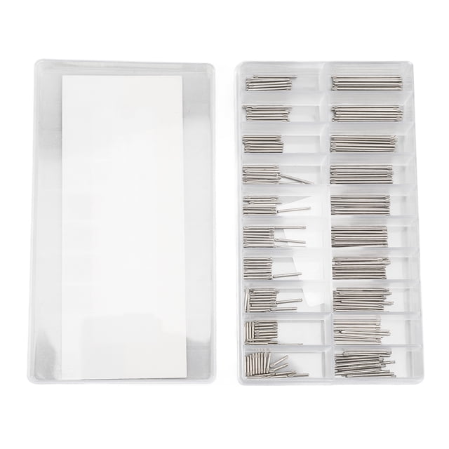 Herramienta De La Banda De Reloj 300pcs Kit De Barra De Resorte De Acero Inoxidable Con Caja De Plástico Para La Correa De Pulsera Reemplazo Y Reparación Del Pasador