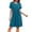 Blue Green, variant on Nightgowns for Women V-Neck House Dresses Short Sleeve Moo Moos Mumu Dresses Lounge Dress