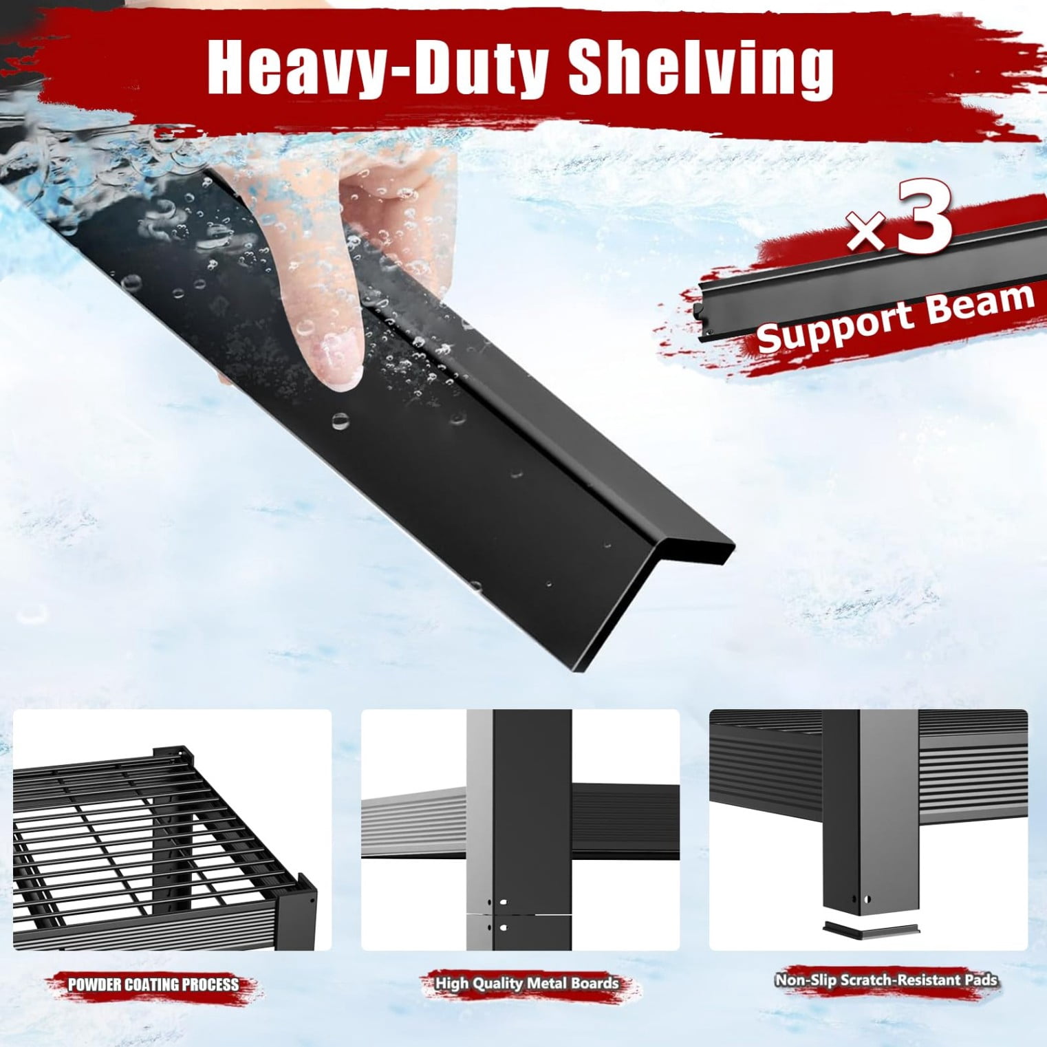 Extreme Heavy Duty 5-Tier Metal Storage Shelving Unit, 3050 lbs Capacity Industrial Rack, 84"H x 55"W x 24"D