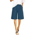 thumbnail image 5 of Women's Denim Shorts Elastic Waist Bermuda Short Jeans with Pockets Wide Leg Shorts Loose Fit Knee Length Shorts Casual Beach Shorts 2026 Summer Beach Vacation Outfits, 5 of 9