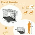 thumbnail image 2 of Dog Crate 36 Inch Medium Double Door Dog Cage with Plastic Leak-Proof Pan Tray Folding Metal Wire Pet Kennel for Indoor Outdoor Travel, 2 of 8
