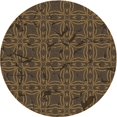 thumbnail image 1 of Ahgly Tapis Rond Lavable en Machine Intérieur Transitionnel Marron Clair, 6 Pieds Rond, 1 of 7