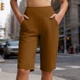 thumbnail image 5 of Summer Crop Pants,Women's Bermuda Long Shorts Knee Length Capris with Zipper Pockets Athletic Walking Athletic Casual Summer, 5 of 7