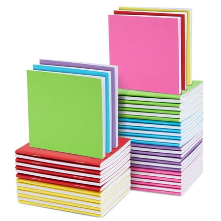 48 Pack Colorful Mini Blank Books, Bulk Pocket Sized Notebooks, 4x4 In Small Notepads Journals for Drawing Writing (6 Colors)