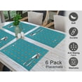 thumbnail image 5 of Ruvanti Placemats 100% Cotton 13x19 inch, Dining Table Placemats Set of 6, Modern Place Mats for Dining Table Décor, Kitchen & Table Linens, Coffee Mat for Christmas Dinners – Combo, 5 of 8