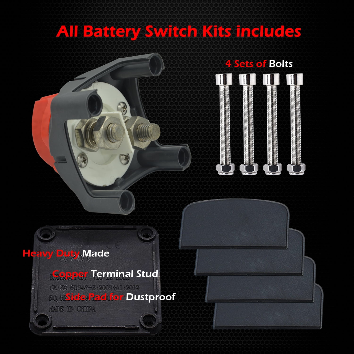 1-2-Both-Off Ampper 1-2-Both-Off Battery Disconnect Switch 12-48 V Battery Master Cut Shut Off Isolator Switch 