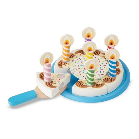 UPC 000772005111 product image for Melissa & Doug Birthday Party Cake - Wooden Play Food With Mix-n-Match Toppings  | upcitemdb.com