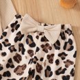 thumbnail image 5 of NOLDARES Newborn Baby Girl Fall Winter Outfits 3Pcs Long Sleeve Romper Pants Headband Soft Infant Clothes Set,Khaki,3-6 M, 5 of 7