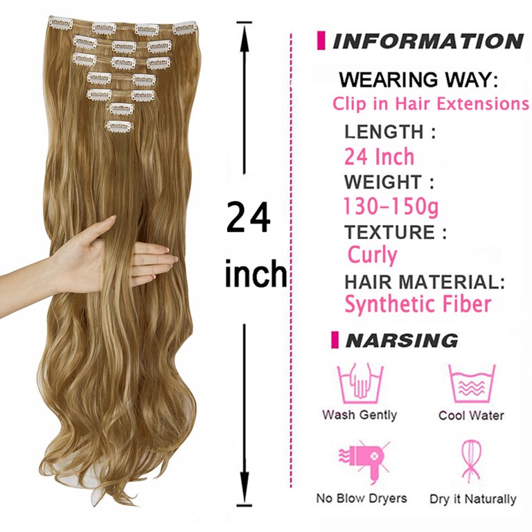 24 inch 16 clips hair extension clip in Spencer 24 main image 4