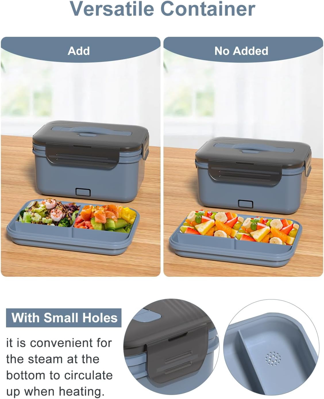 Electric Lunch Box Food Heater, New 100W Portable Food Warmer, Heated Lunch Box for Adults Car/Home with 1.8L Removable Stainless Steel Container, Christmas White Elephant Gifts, 12V/24V/110V/220V