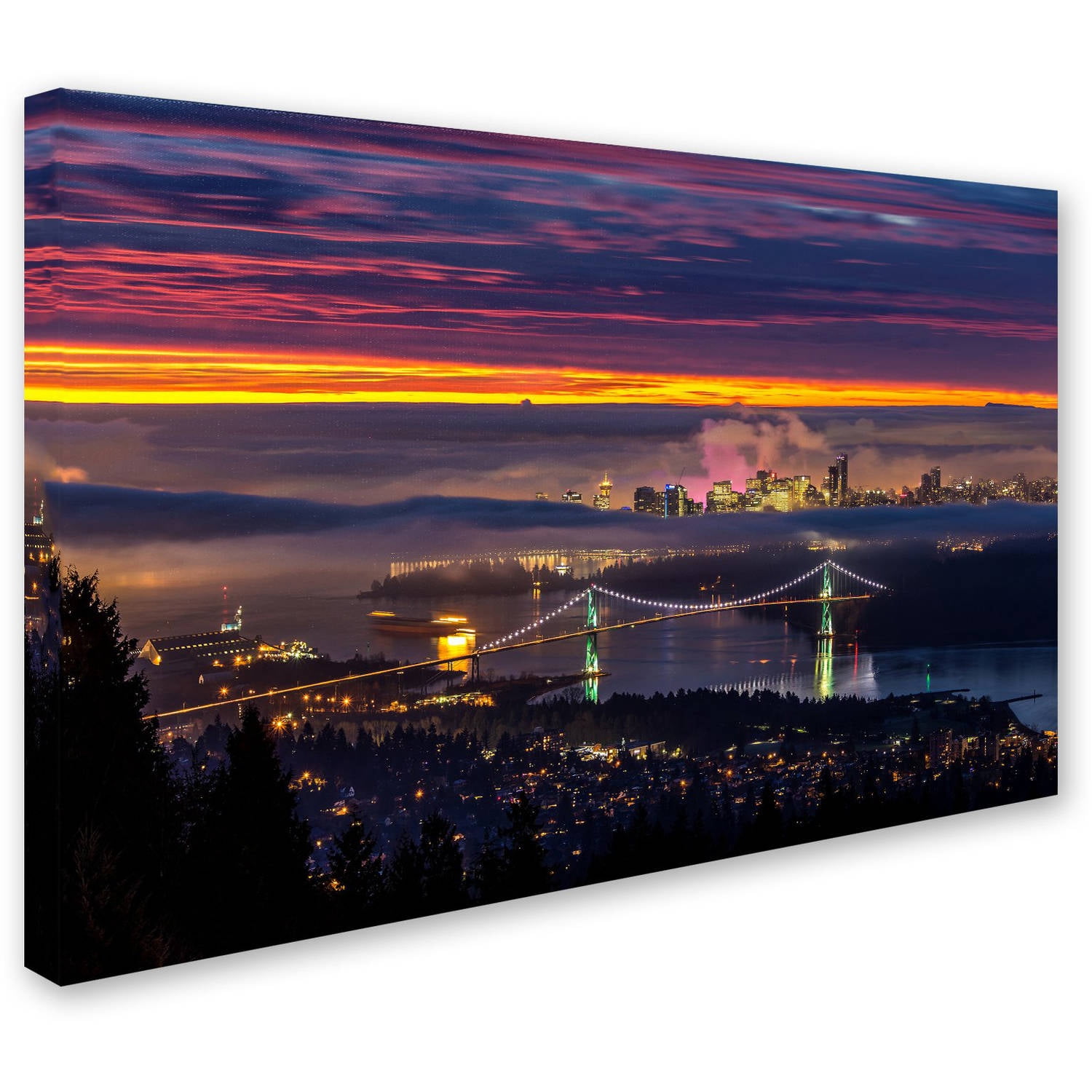 Trademark Fine Art 'West Vancouver Sunrise' Canvas Art by Pierre Leclerc