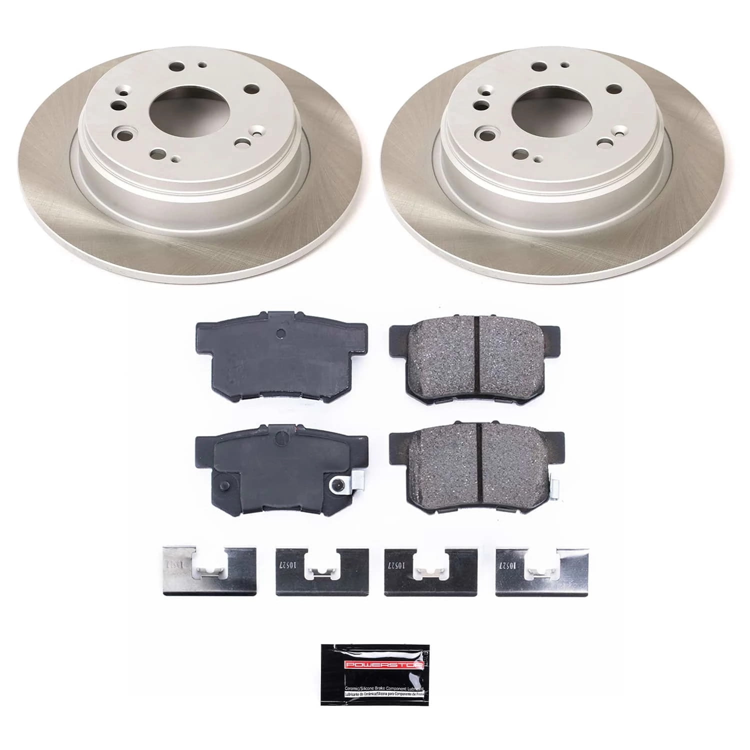 PowerStop Rear Semi-Coated Rotor and Low-Dust Ceramic Brake Pad Kit SC6172