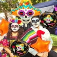 thumbnail image 3 of 5pcs Day of the Dead Themed Decorative Balloons with Star and Skull Foil Balloons, Suitable for Day of the Dead, Halloween Decorations, Birthday Balloons, Balloon, 3 of 5