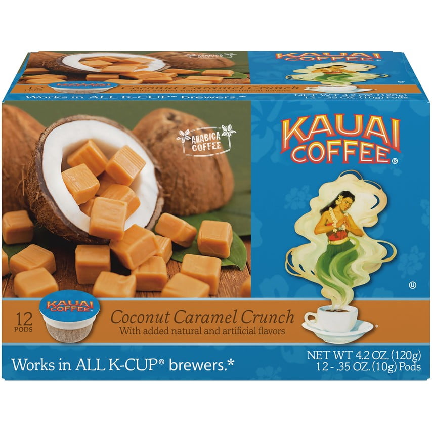 Kauai Coconut Caramel Crunch KCup Coffee Pods, 12 Count