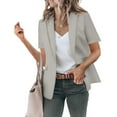 thumbnail image 2 of Siilsaa Blazer Jackets for Women Open Front Short Sleeve Casual Work Office Blazers Grey,3XL, 2 of 5