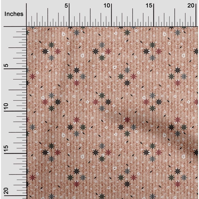 oneOone Polyester Lycra Apricot Fabric Floral & Texture Sewing Craft Projects Fabric Prints By Yard 56 Inch Wide