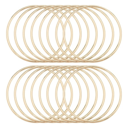 Uxcell 16Pcs Dream Catcher Rings, 3.5" Metal Hoops for Crafts Wreath Hoop Rings for Wall Hanging Crafts Home Decorations DIY Wedding Wreath Decor, Gold 3.3"