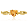 thumbnail image 5 of 10K Solid Yellow Gold Orange Citrine Heart Ring Gemstone Love Band November Birthstone Jewelry, 5 of 8