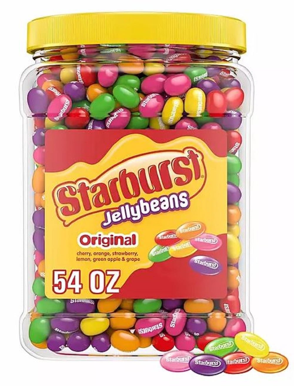 Starburst Original Assorted Jelly Beans Chewy Candy Resealable Jar (54 oz.)