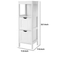 thumbnail image 5 of Benjara BM209185 Plank Style Wooden Bathroom Cabinet with 2 Drawers & 1 Open Shelf, White, 5 of 5