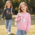thumbnail image 2 of DOZINSIX 2 Pack Toddler Girls Crewneck Sweatshirts Kids Cotton Cute Embroidered Long Sleeve Fall Winter Pullover Tops, 2 of 9