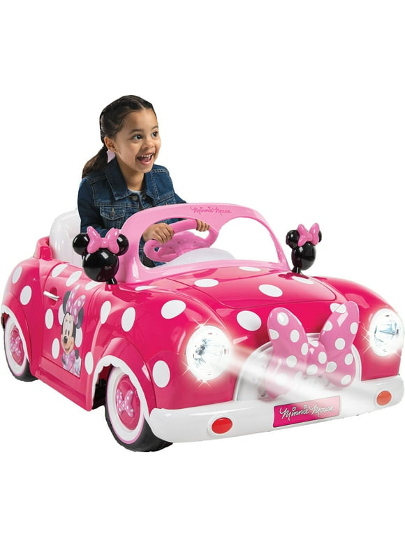 Disney Minnie Mouse Convertible Car 6 Volts Electric Ride-on, for Children Ages 3+ years, by Huffy