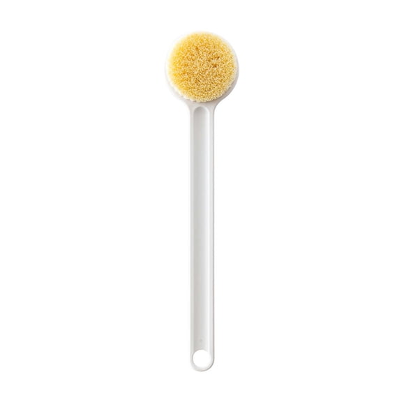 Taicans Bath Brush with Stiff Sisal Bristles Long Handle for Shower Back Scrubber Body Exfoliator,Ergonomic Grip Back Scrubber for Elderly Men & Women,Body Brush with Hanging Hole