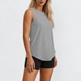 thumbnail image 5 of POUNOO Womens Tank Tops Loose Fit Crew Neck Sleeveless Curved Hem Casual Tops Minimalist Everyday Wear Tees Gift, 5 of 8