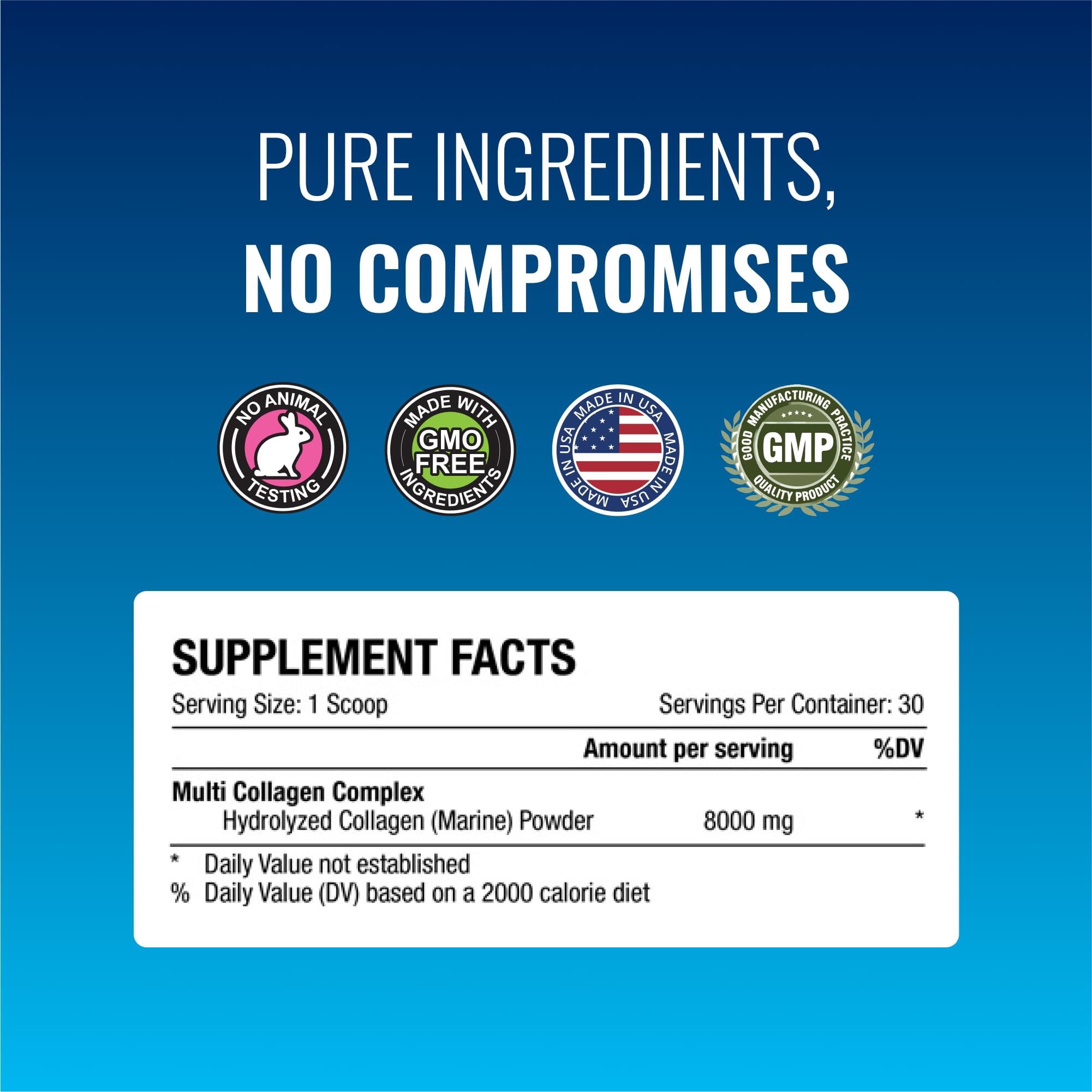 Approved Science Collagen Powder - Skin and Hair- 30 Scoops - One Month Supply