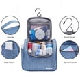 thumbnail image 2 of WANDF Hanging Toiletry Bag Travel Cosmetic Organizer Shower Bathroom Bag for Men Women Water-resistant  (M, Denim Blue), 2 of 7