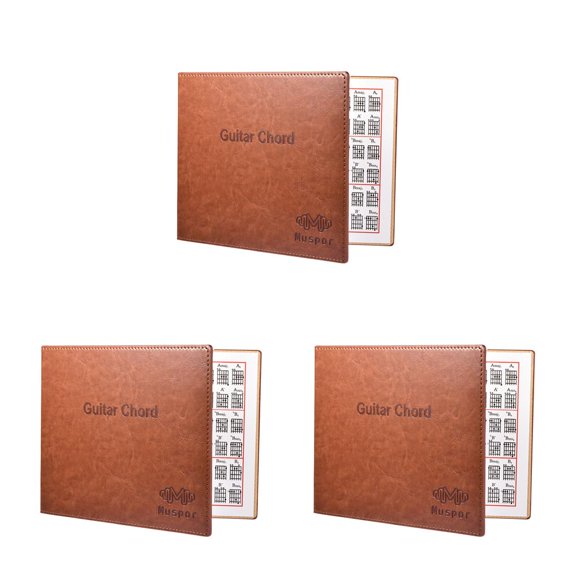 Libro de acordes de guitarra Toystoory de 6 cuerdas cubierta de Cuero Universal marrón 23.5*18 cm 3Conjunto