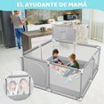 thumbnail image 2 of LOKOOY Corral Para Beb&eacute;s,Corral de Juegos Para Bebe Con 20 Pelotas Oce&aacute;nicas y Aros de Baloncesto,Corral Bebe Con Malla Suave,Segura y Transpirable, 126 * 126 * 66 cm, Gris, 2 of 6