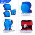 thumbnail image 3 of Kids Protective Gear for 3-8 Years Toddlers, Knee Elbow Pads with Wrist 3 in 1 Sports Gear Set for Bike, Cycling, Skateboard, Bluered, 3 of 9