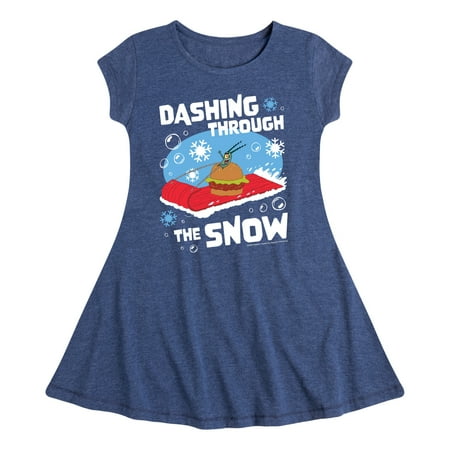 

SpongeBob SquarePants - Dashing Through The Snow - Toddler And Youth Girls Fit And Flare Dress