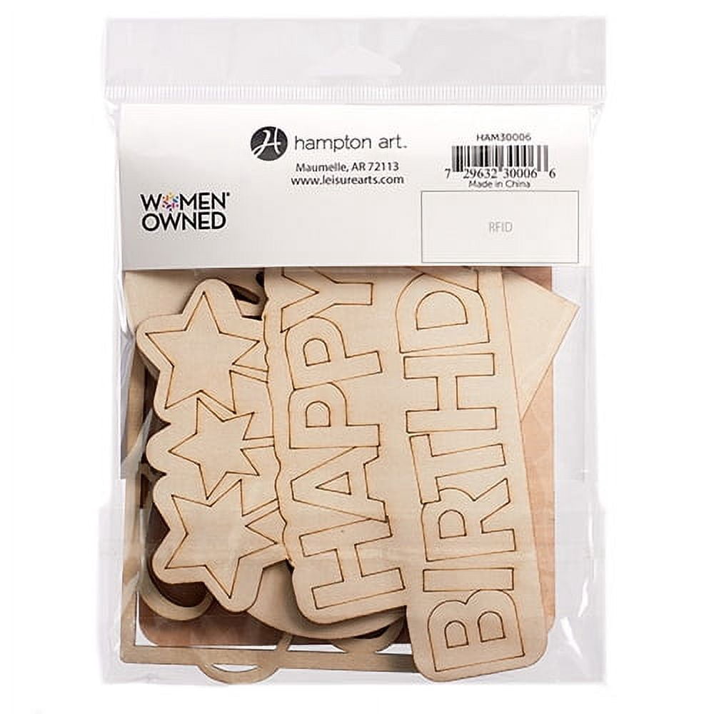Hampton Art Brown Wood Crate Décor Made with Love, 4 Pieces