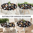 thumbnail image 7 of Halloween Ghosts Pumpkins and Spooky Icons Round Fitted Tablecloth with Elastic Edge,Dining Table Cover Waterproof,Outdoor Round Tablecloth for Camping,Dining,Indoor and Outdoor, 7 of 7