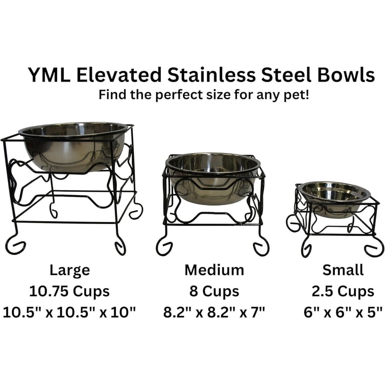 YML DSB10 Ergonomic Elevated Dog Bowls with Stand photo 6