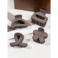 thumbnail image 4 of 5 pinzas para el pelo con forma de flor pequeña para mujeres y niñas, pinzas de mandíbula rectangulares mate, pasadores semicirculares para cabello fino, 4 of 5