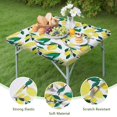 thumbnail image 4 of Yellow Lemon Fruit Branches White Pattern Square Fitted Tablecloth with Elastic Edge,Square Table Cover,Washable Elastic Table Cover for Home Kitchen Party Decor 34"x34", 4 of 6
