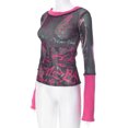 thumbnail image 3 of Blusa de mujer con estampado transparente de malla Camisetas simples de verano Moda para festival de playa FLhrweasw Para estrenar, 3 of 8